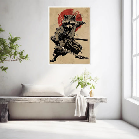 Tableau Animaux Raton Laveur Ninja