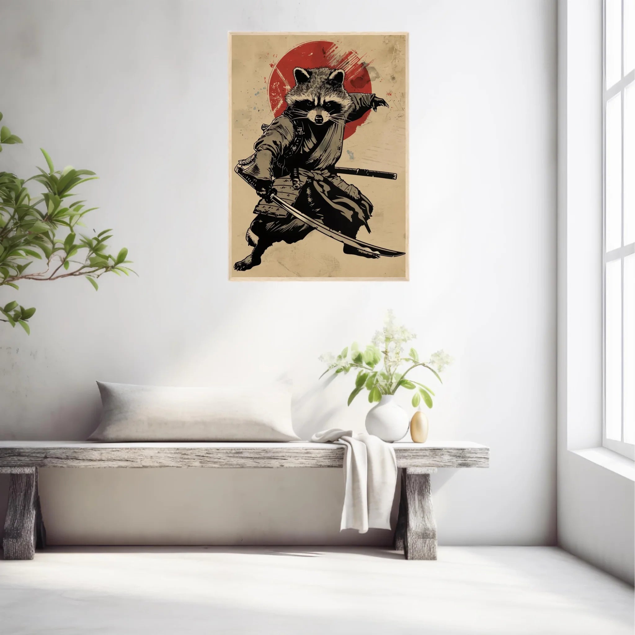 Tableau Animaux Raton Laveur Ninja