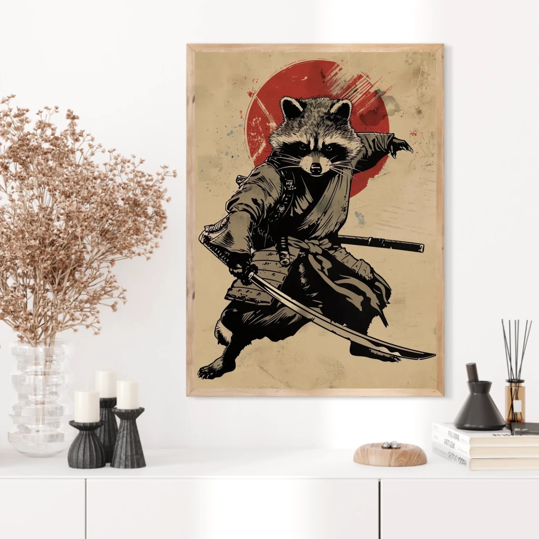 Tableau Animaux Raton Laveur Ninja