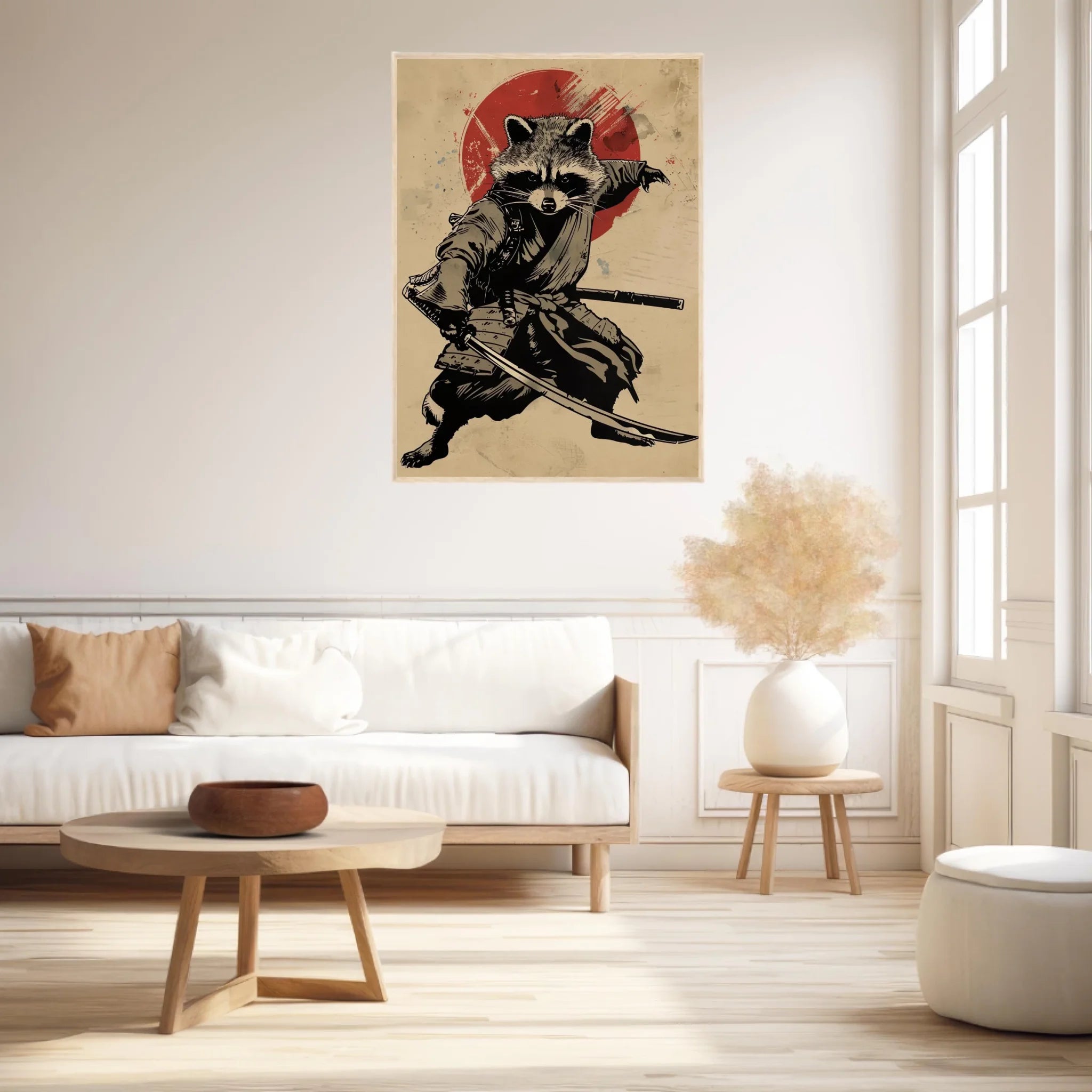 Tableau Animaux Raton Laveur Ninja