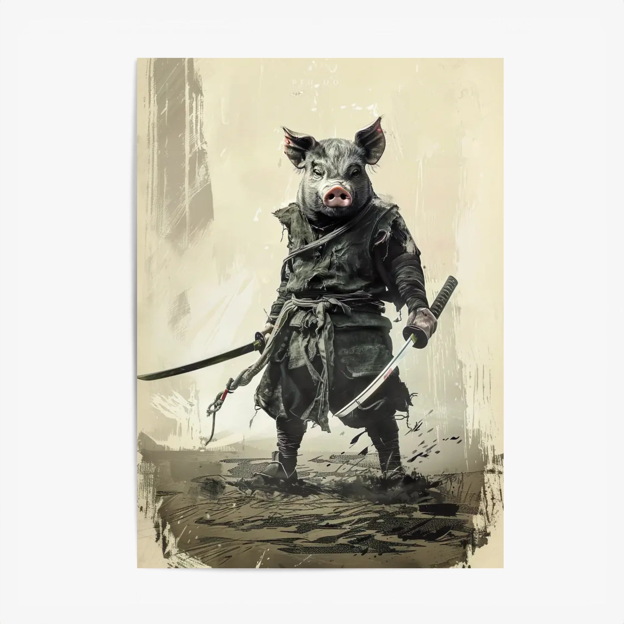 Tableau Animaux Cochon Ninja