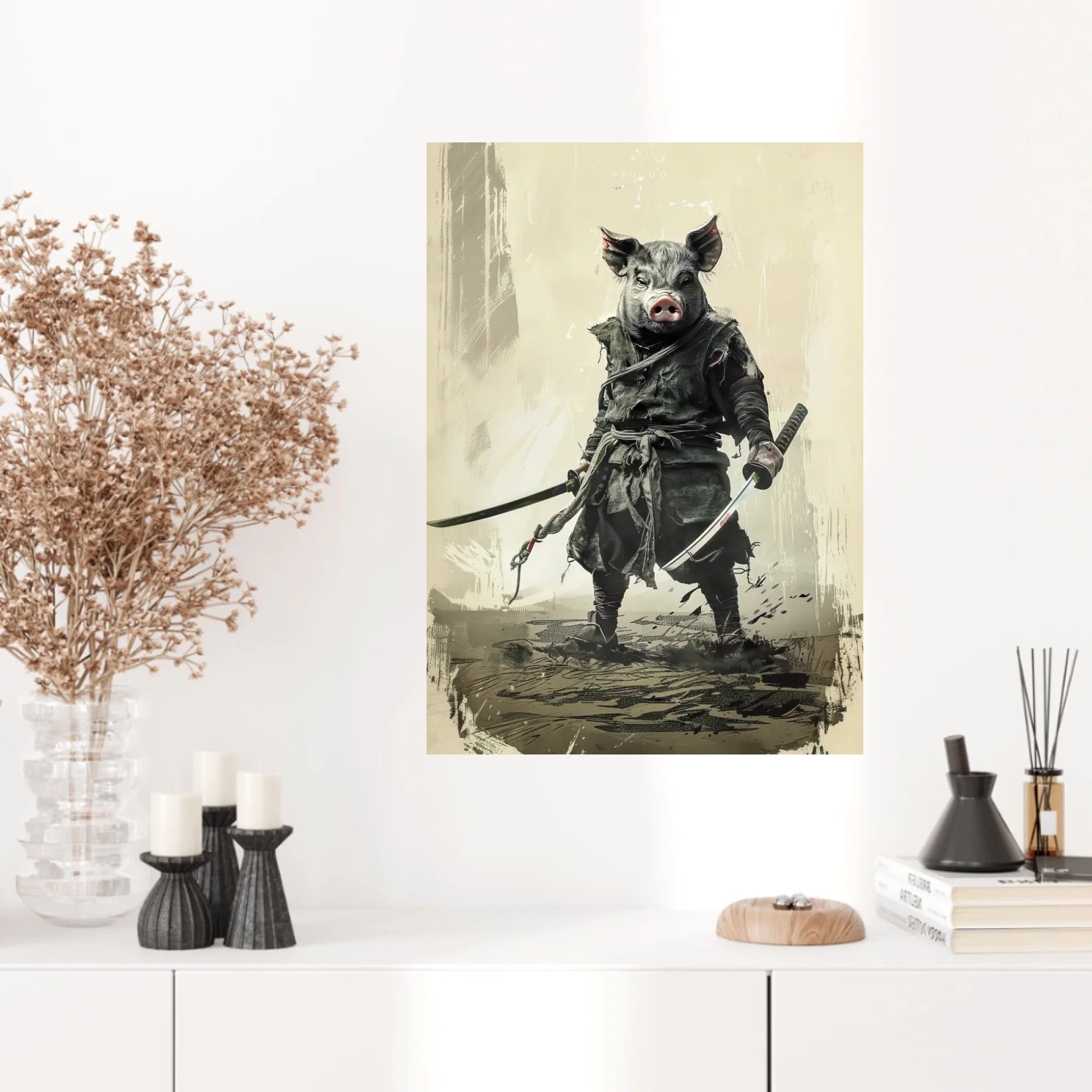 Tableau Animaux Cochon Ninja