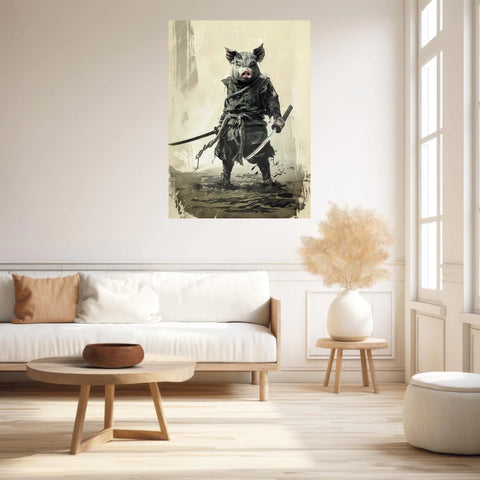 Tableau Animaux Cochon Ninja