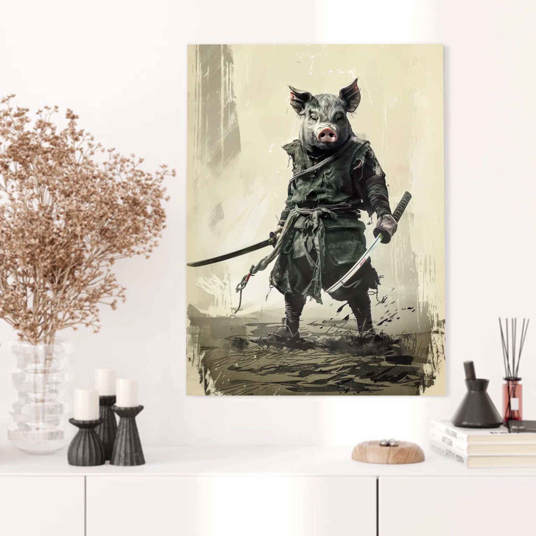Tableau Animaux Cochon Ninja