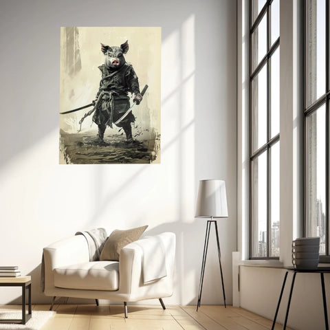 Tableau Animaux Cochon Ninja