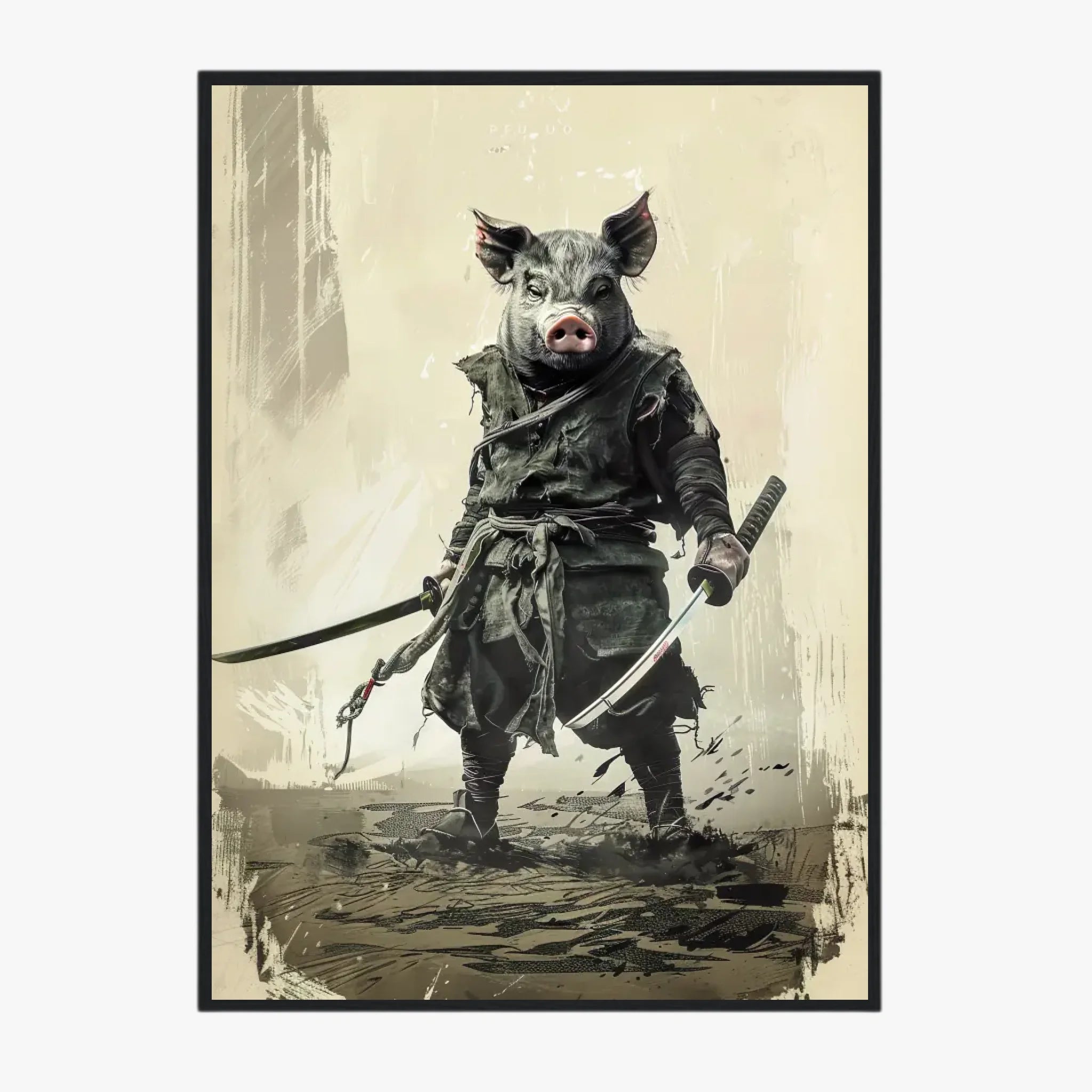 Tableau Animaux Cochon Ninja
