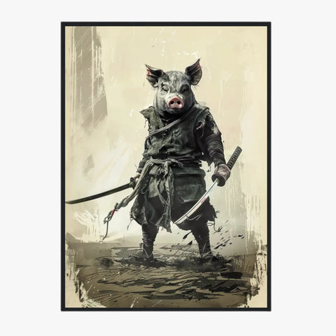 Tableau Animaux Cochon Ninja