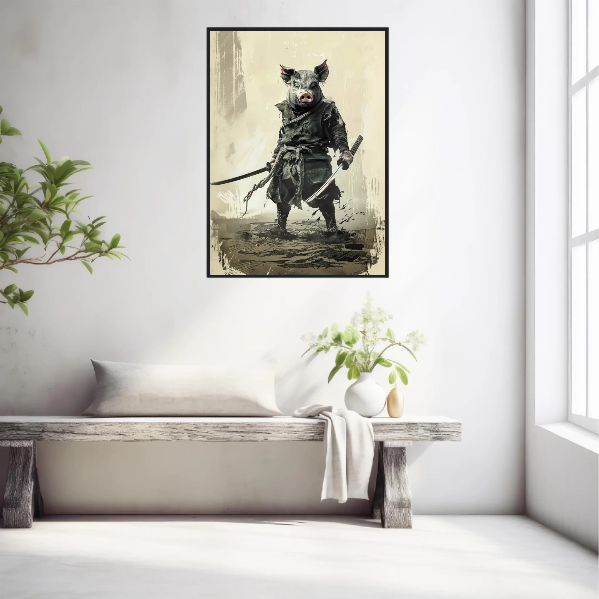Tableau Animaux Cochon Ninja