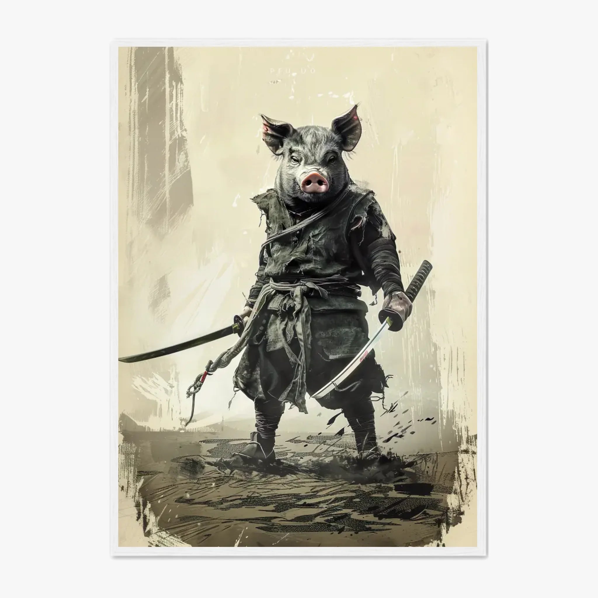 Tableau Animaux Cochon Ninja