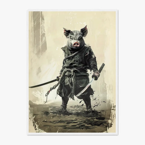 Tableau Animaux Cochon Ninja