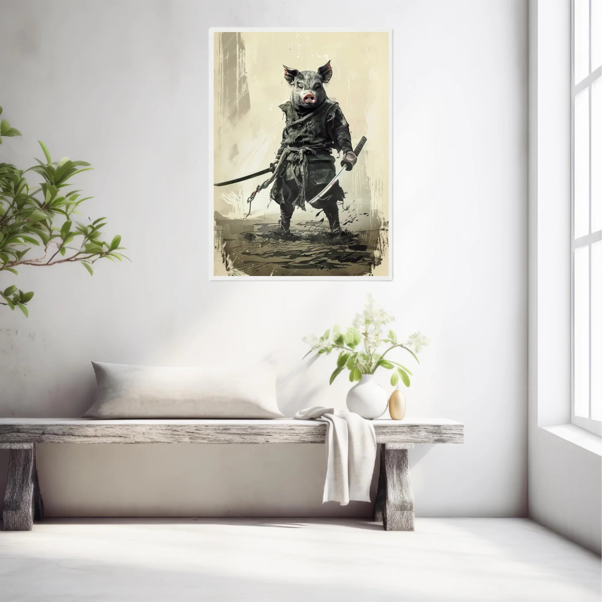 Tableau Animaux Cochon Ninja
