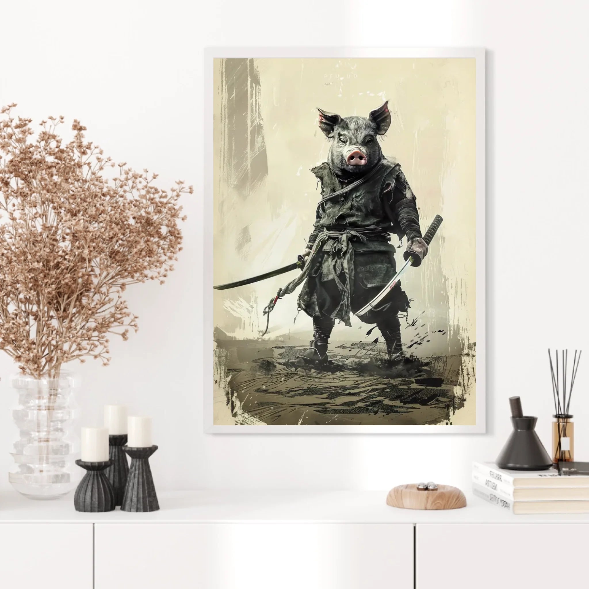 Tableau Animaux Cochon Ninja