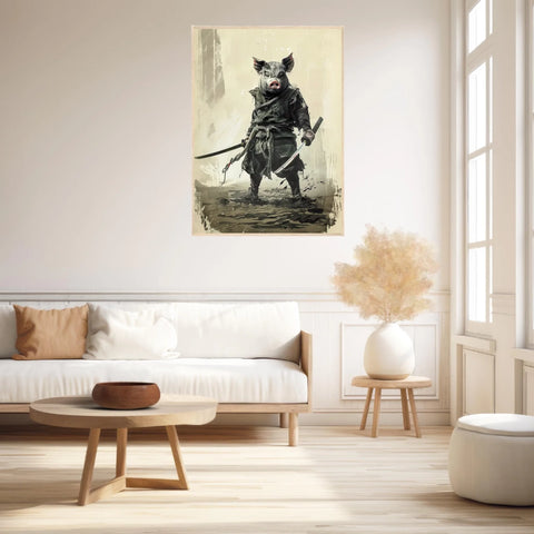 Tableau Animaux Cochon Ninja
