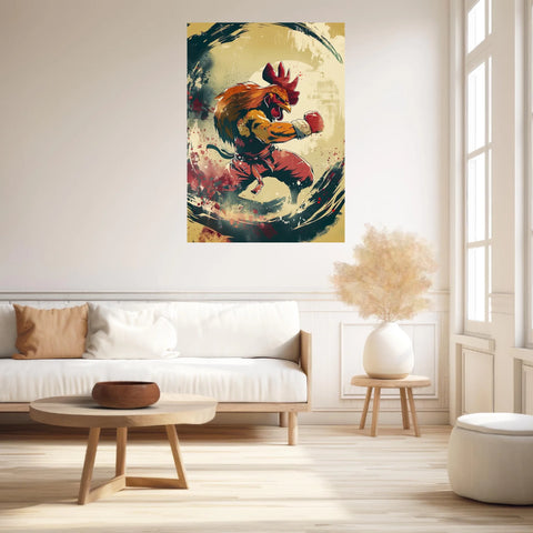 Tableau Animaux Coq Ninja