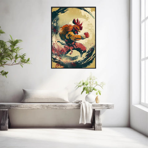 Tableau Animaux Coq Ninja