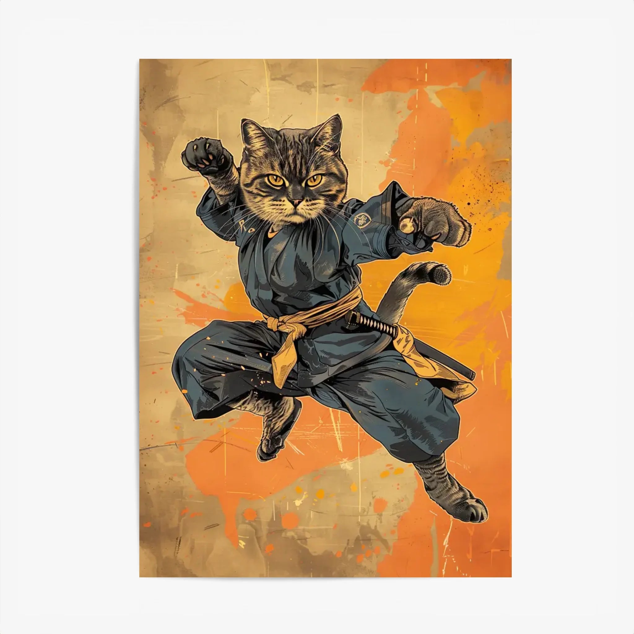 Tableau Animaux Chat Ninja