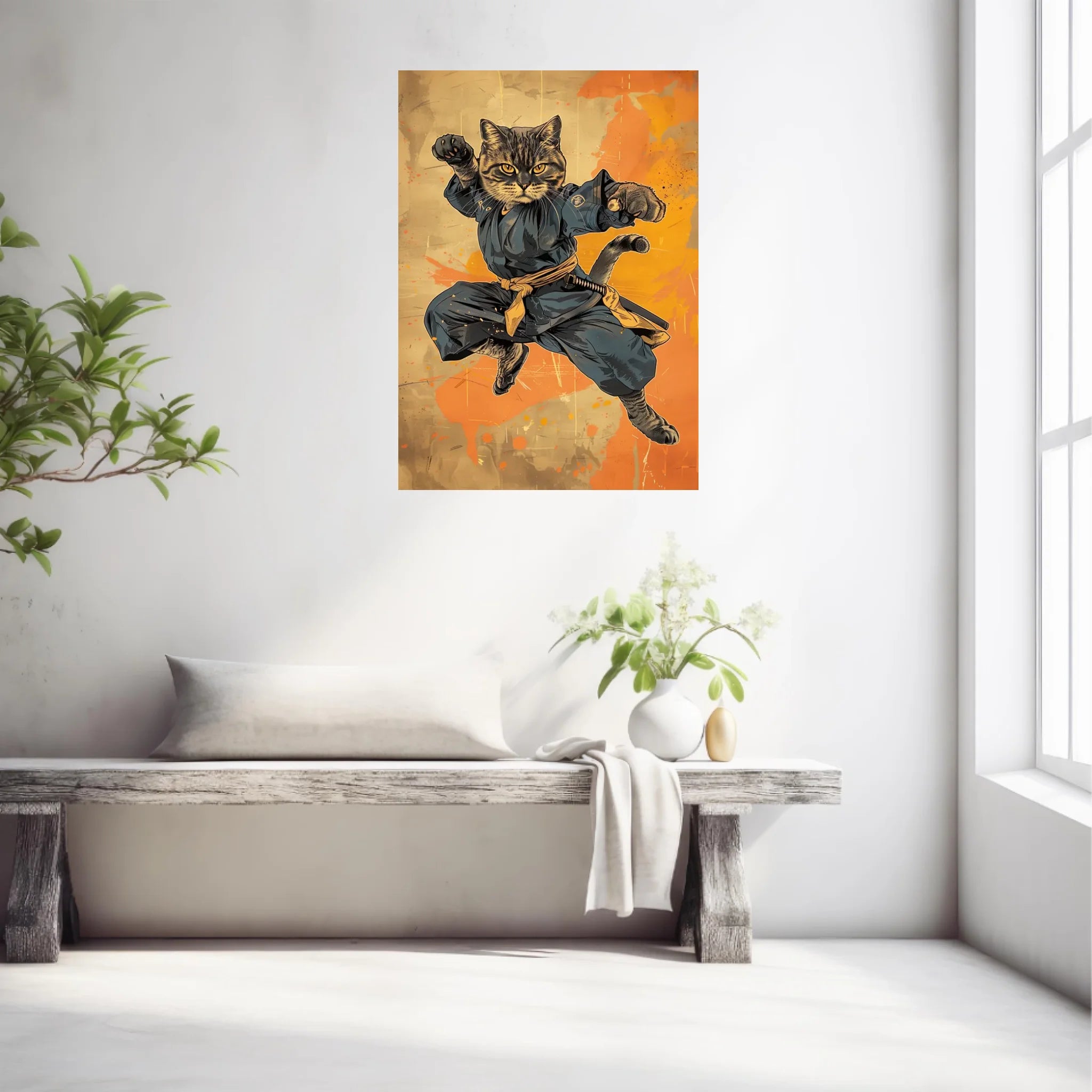 Tableau Animaux Chat Ninja
