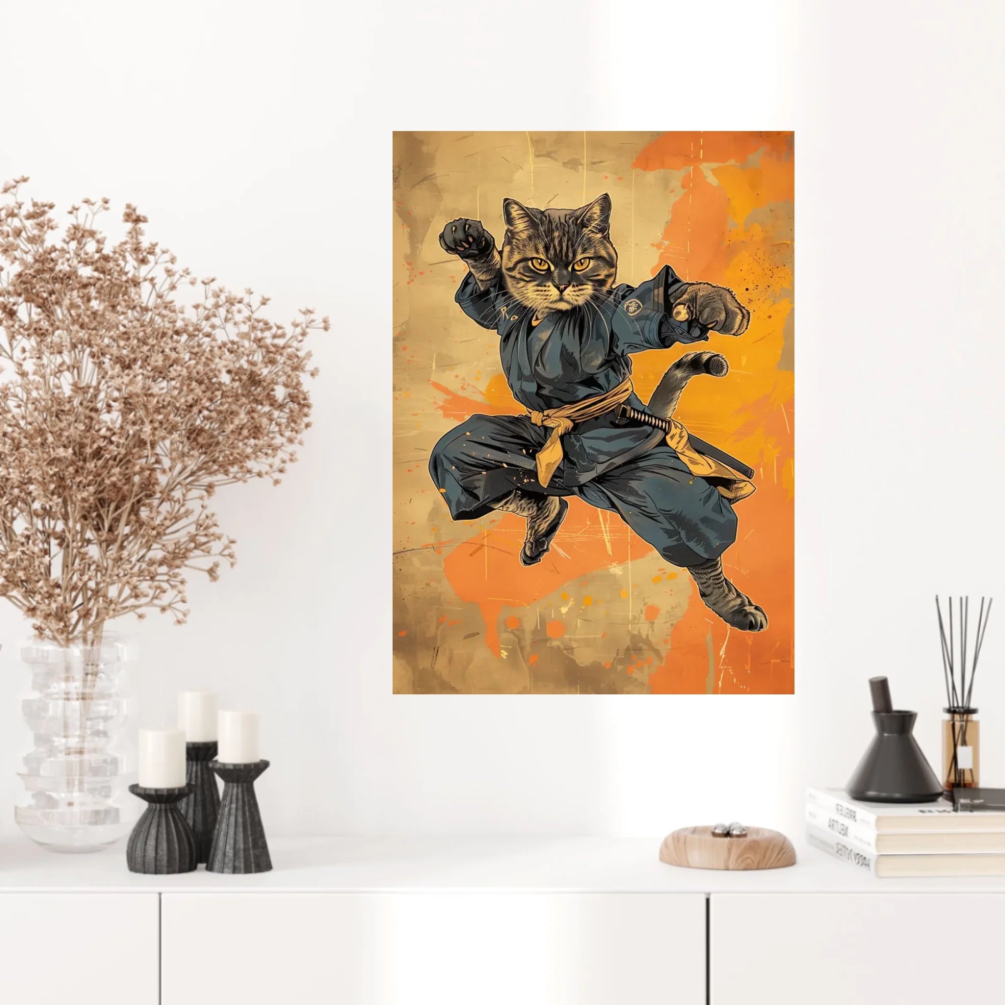 Tableau Animaux Chat Ninja