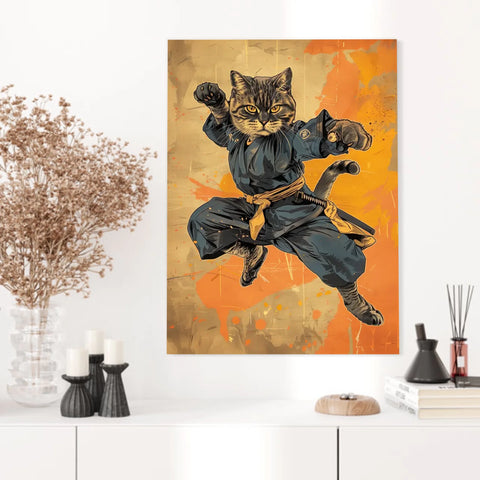 Tableau Animaux Chat Ninja