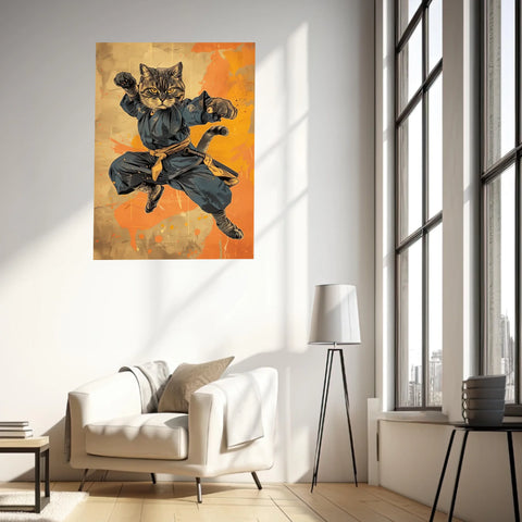 Tableau Animaux Chat Ninja