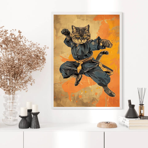 Tableau Animaux Chat Ninja