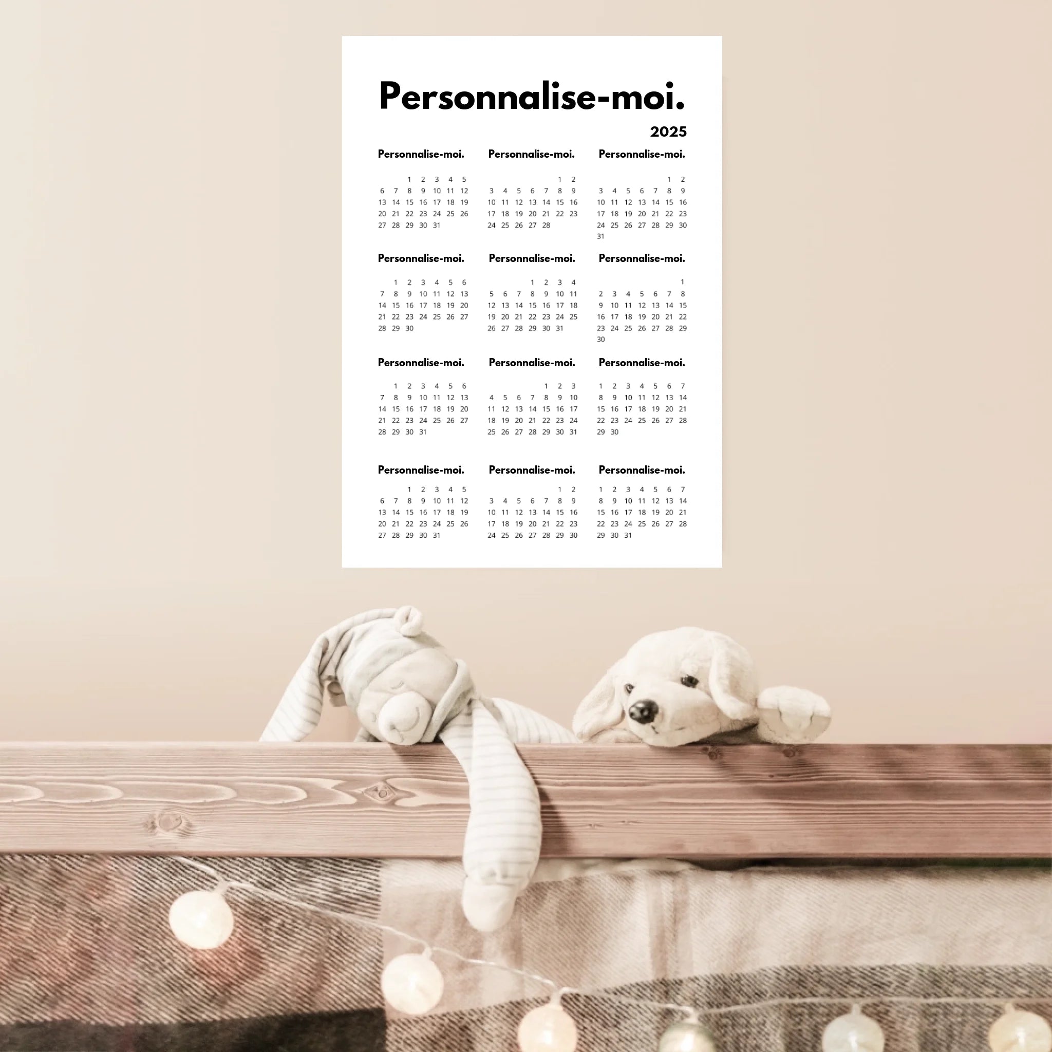 Affiche Calendrier Personnalisable 2025