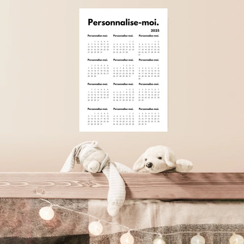 Affiche Calendrier Personnalisable 2025