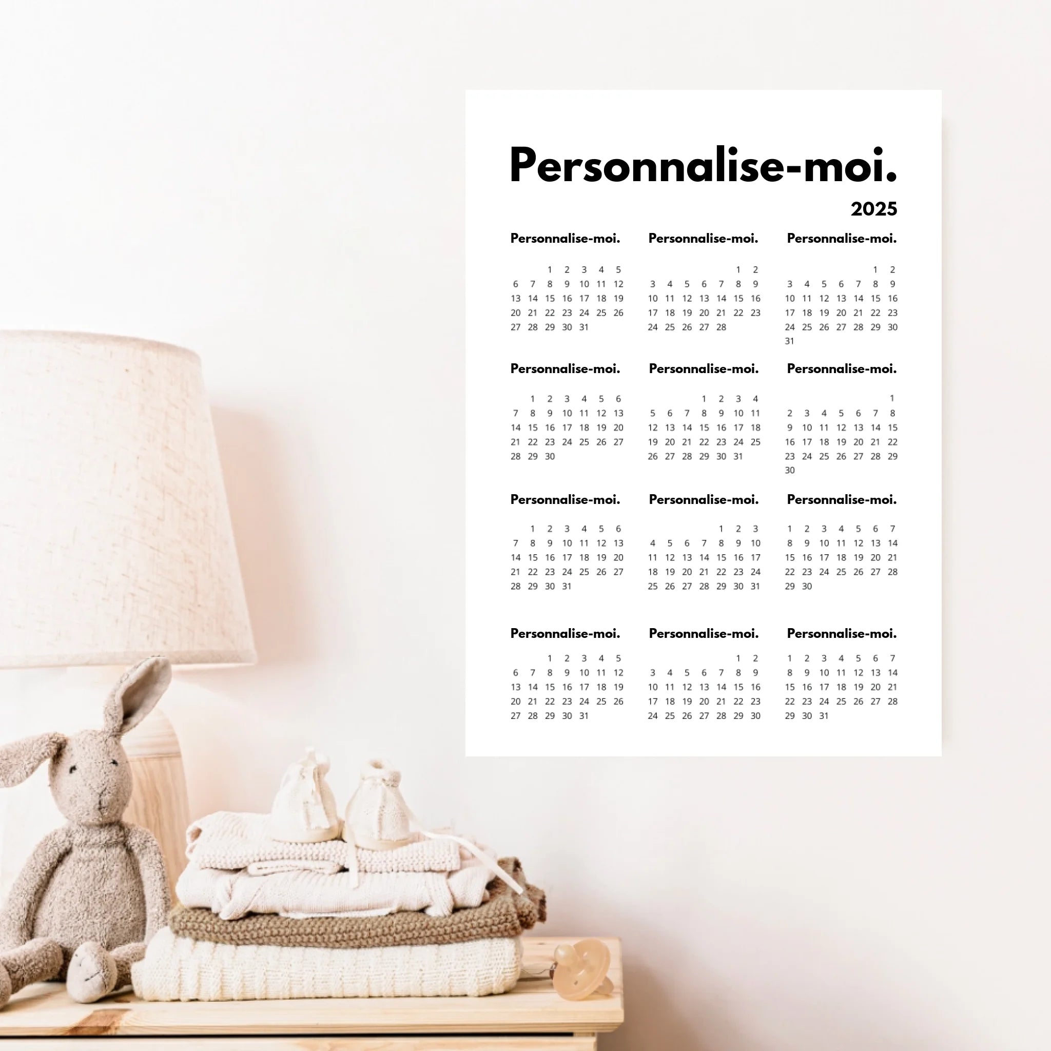 Affiche Calendrier Personnalisable 2025