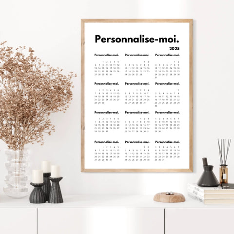 Affiche Calendrier Personnalisable 2025