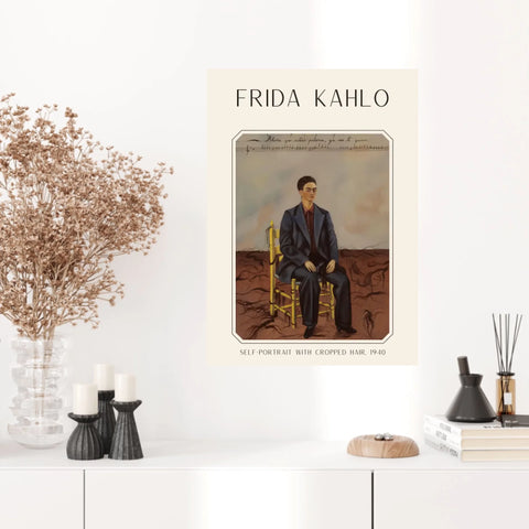 Affiche Frida Kahlo – Self Portrait With Cropped Hair 1940
