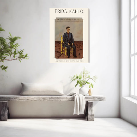 Affiche Frida Kahlo – Self Portrait With Cropped Hair 1940