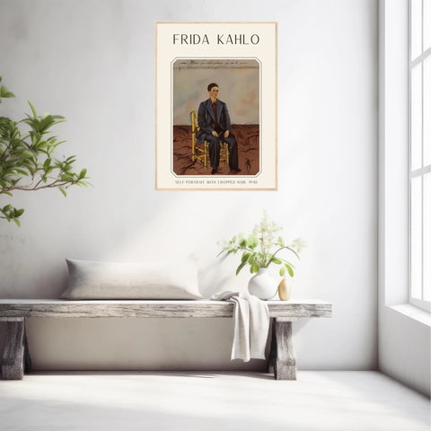 Affiche Frida Kahlo – Self Portrait With Cropped Hair 1940