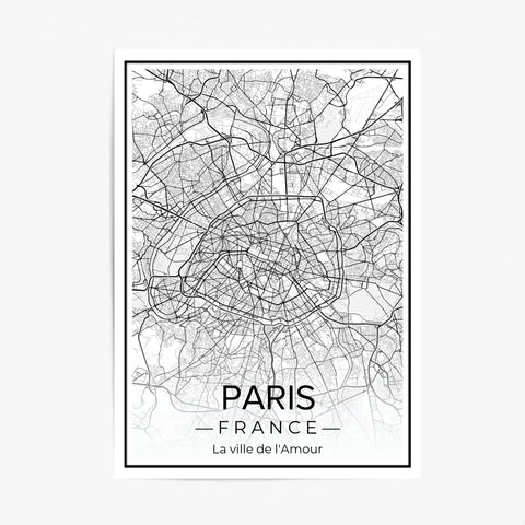 Affiche carte ville Personnalisée