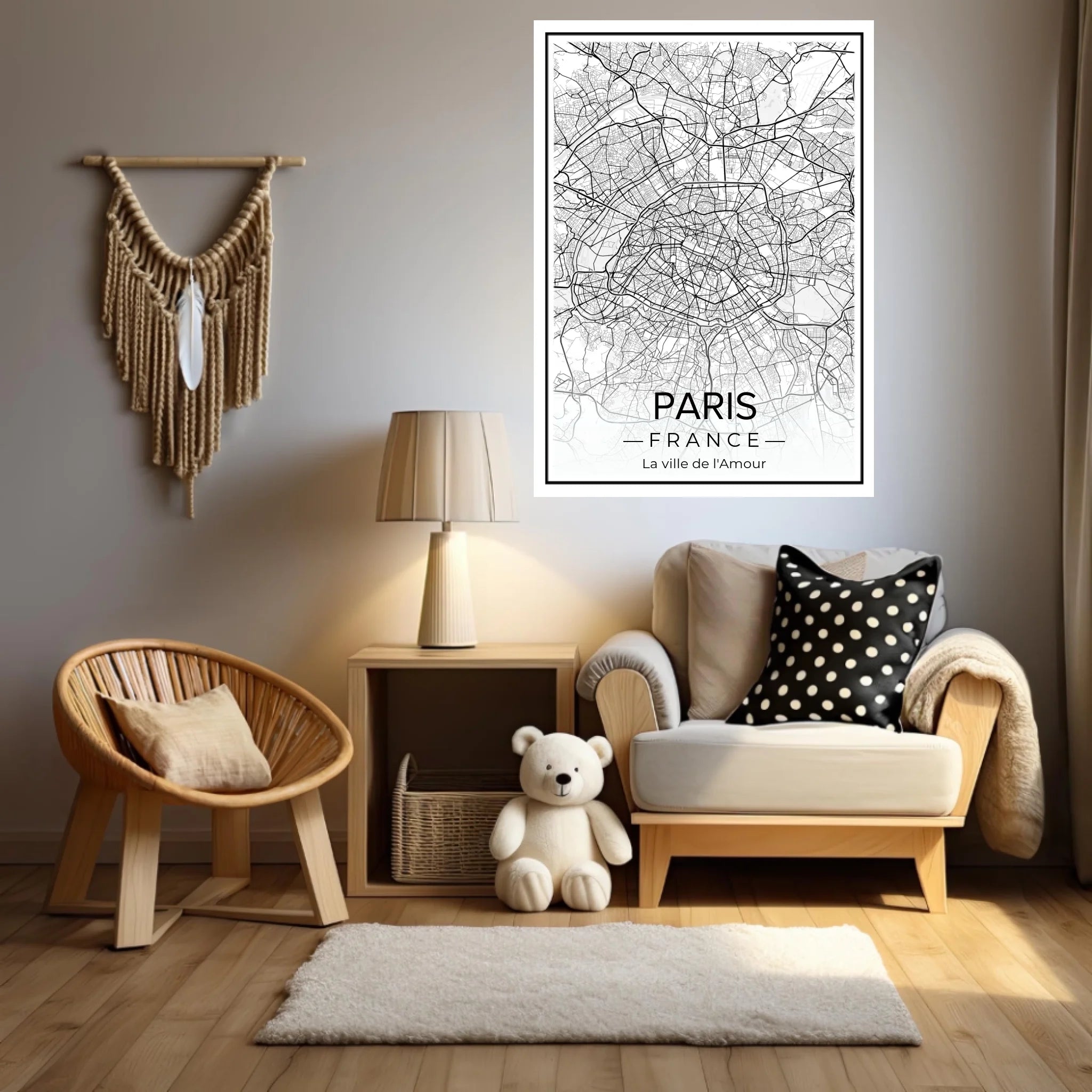 Affiche carte ville Personnalisée