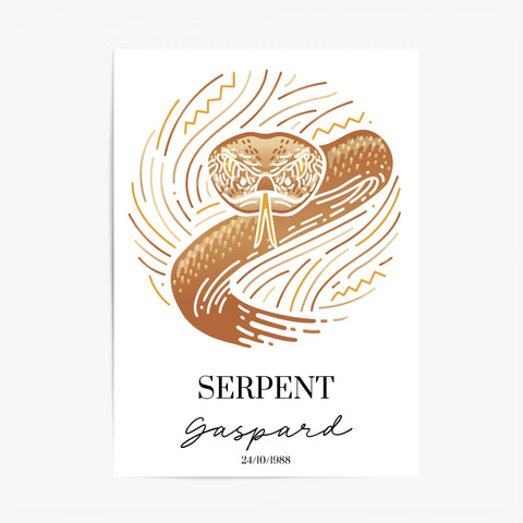 Tableau Personnalisé Signe Astrologique Amérindien Serpent