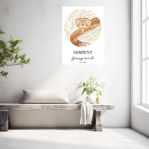 Tableau Personnalisé Signe Astrologique Amérindien Serpent