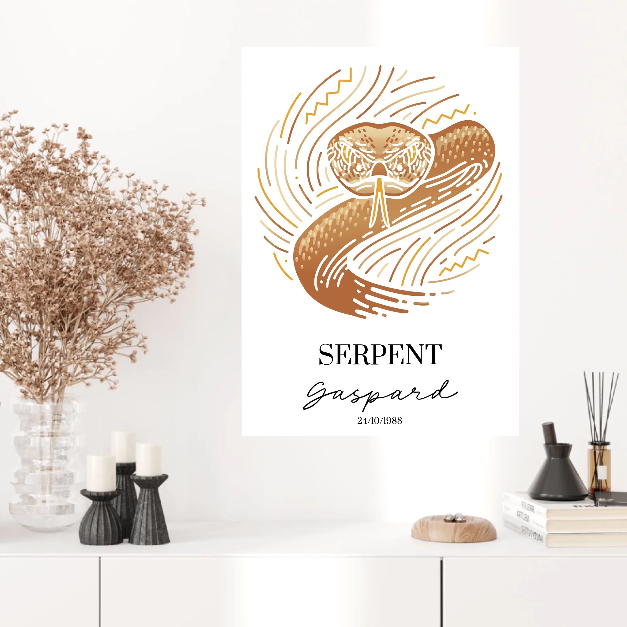 Tableau Personnalisé Signe Astrologique Amérindien Serpent