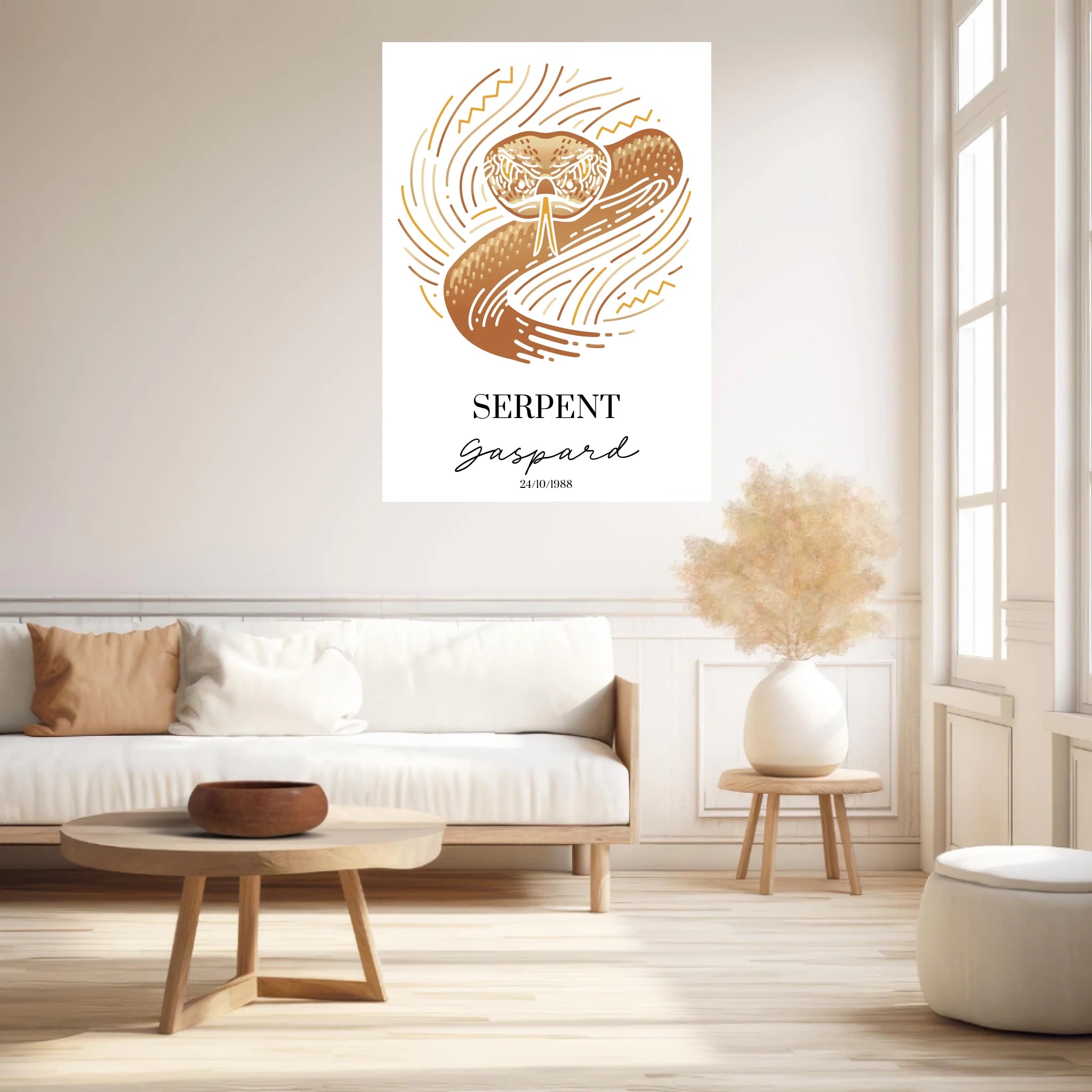 Tableau Personnalisé Signe Astrologique Amérindien Serpent