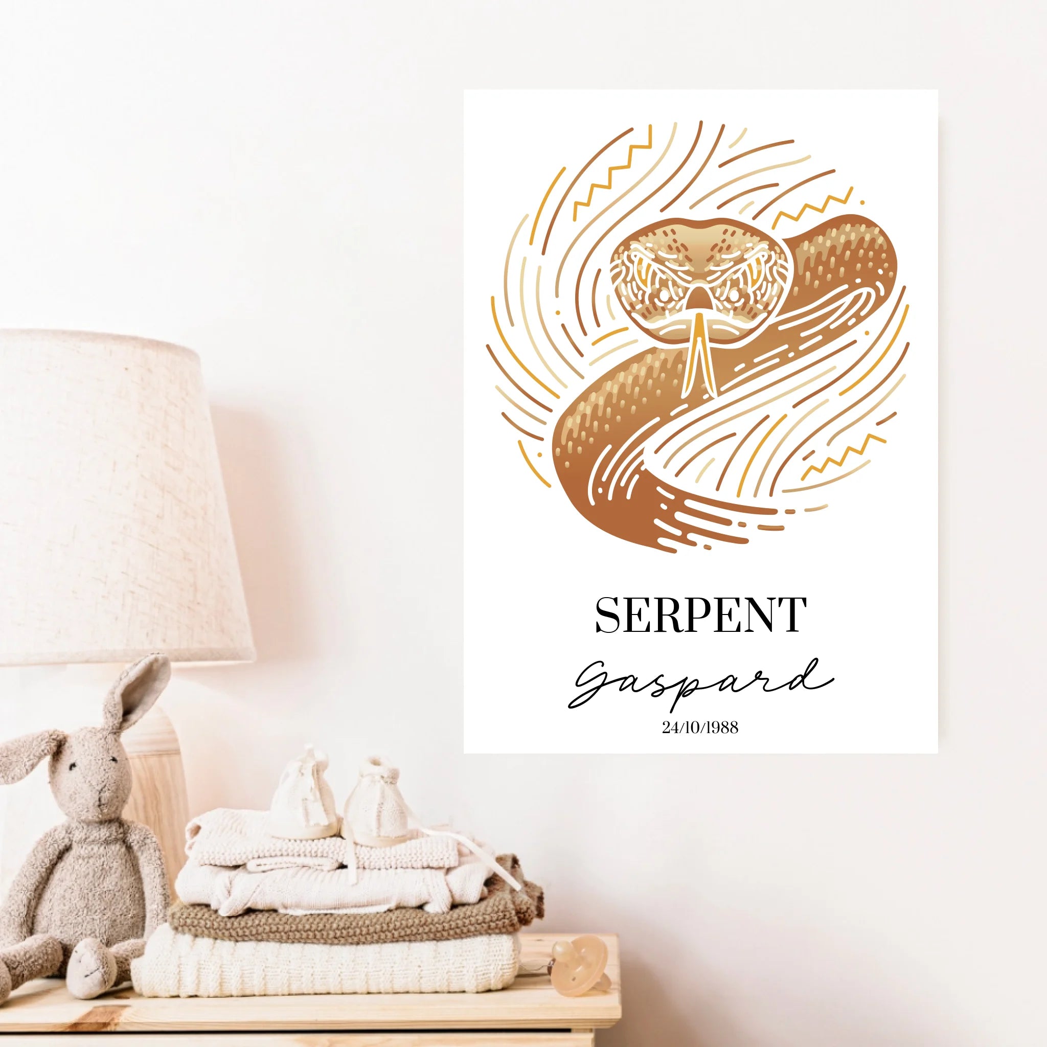 Tableau Personnalisé Signe Astrologique Amérindien Serpent
