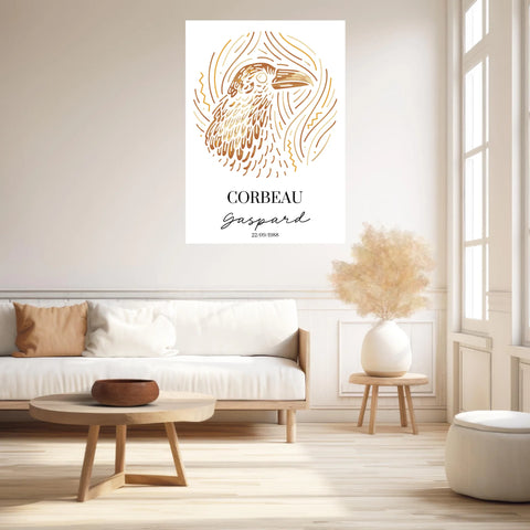 Tableau Personnalisé Signe Astrologique Amérindien Corbeau