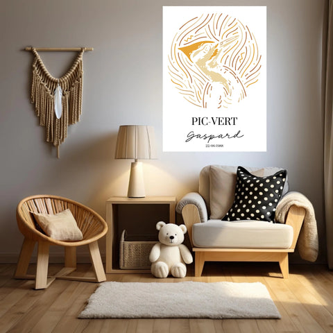 Tableau Personnalisé Signe Astrologique  Amérindien Pic Vert