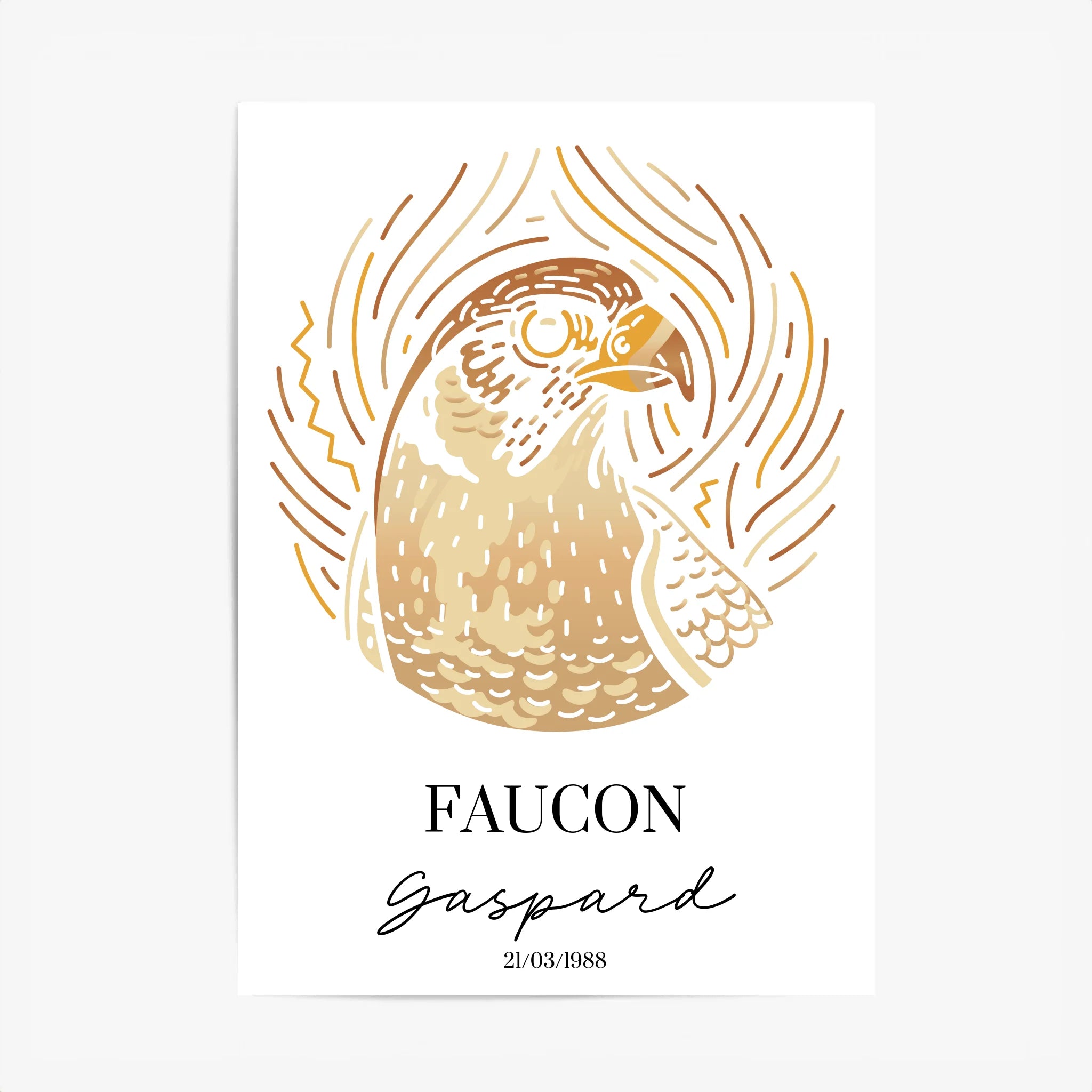 Tableau Personnalisé Signe Astrologique Amérindien faucon