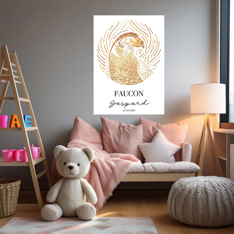 Tableau Personnalisé Signe Astrologique Amérindien faucon