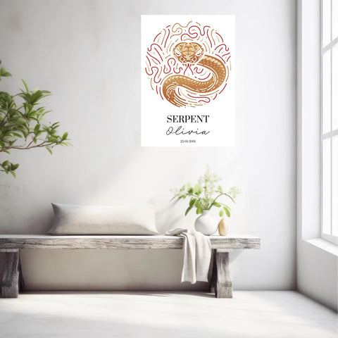 Tableau Personnalisé Signe Astrologique Chinois Serpent