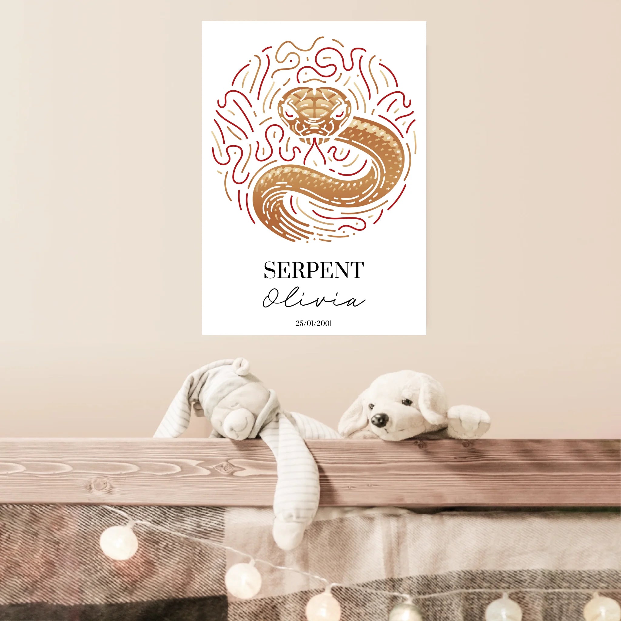 Tableau Personnalisé Signe Astrologique Chinois Serpent