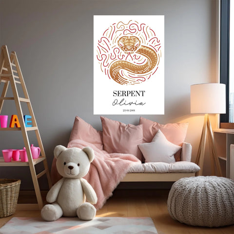 Tableau Personnalisé Signe Astrologique Chinois Serpent