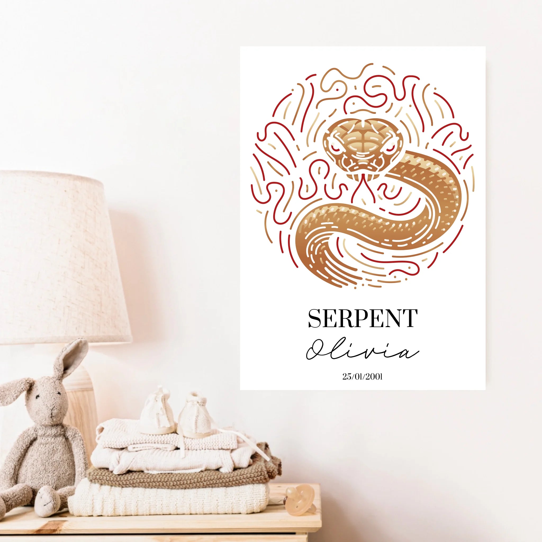 Tableau Personnalisé Signe Astrologique Chinois Serpent