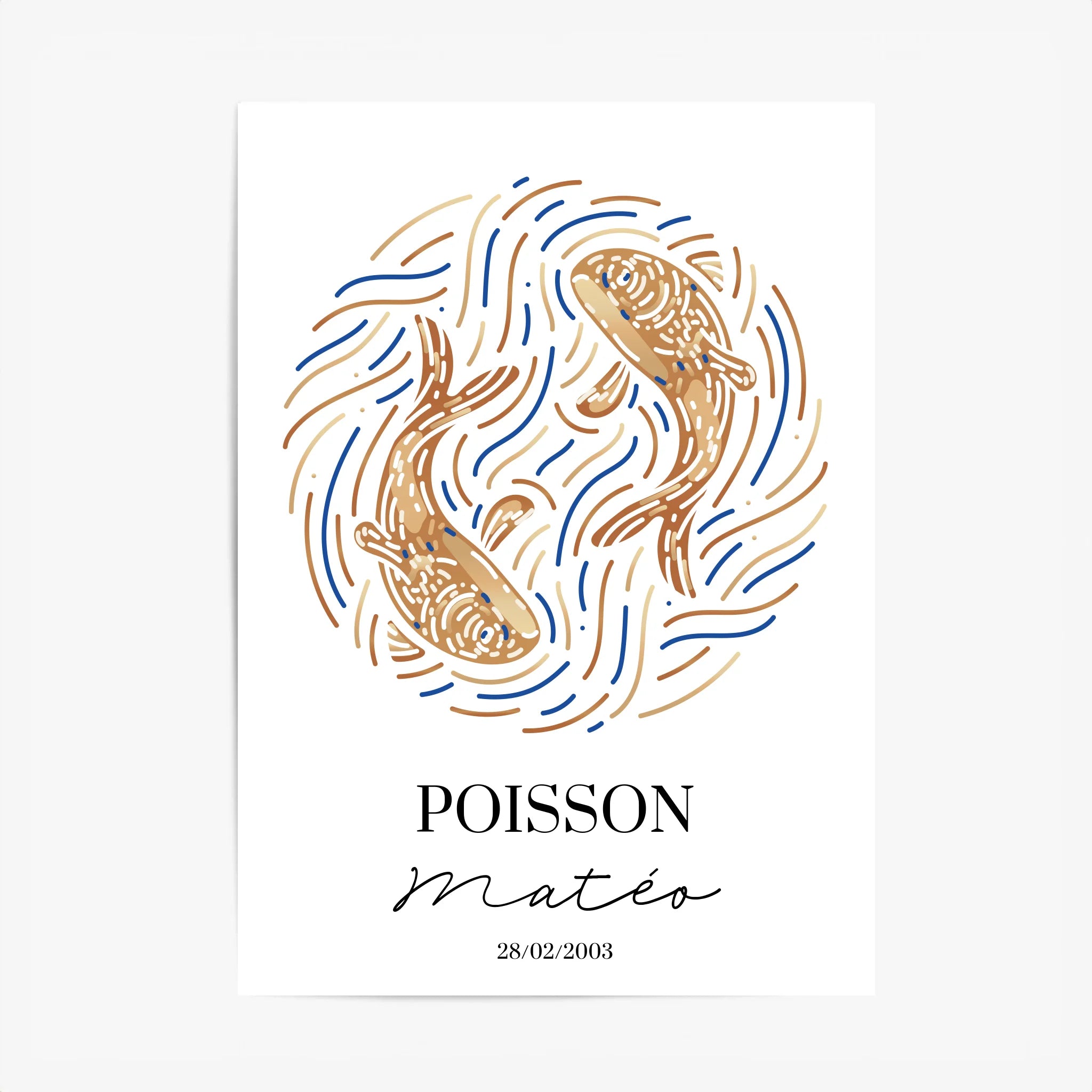 Tableau Personnalisé signe astrologique Poisson