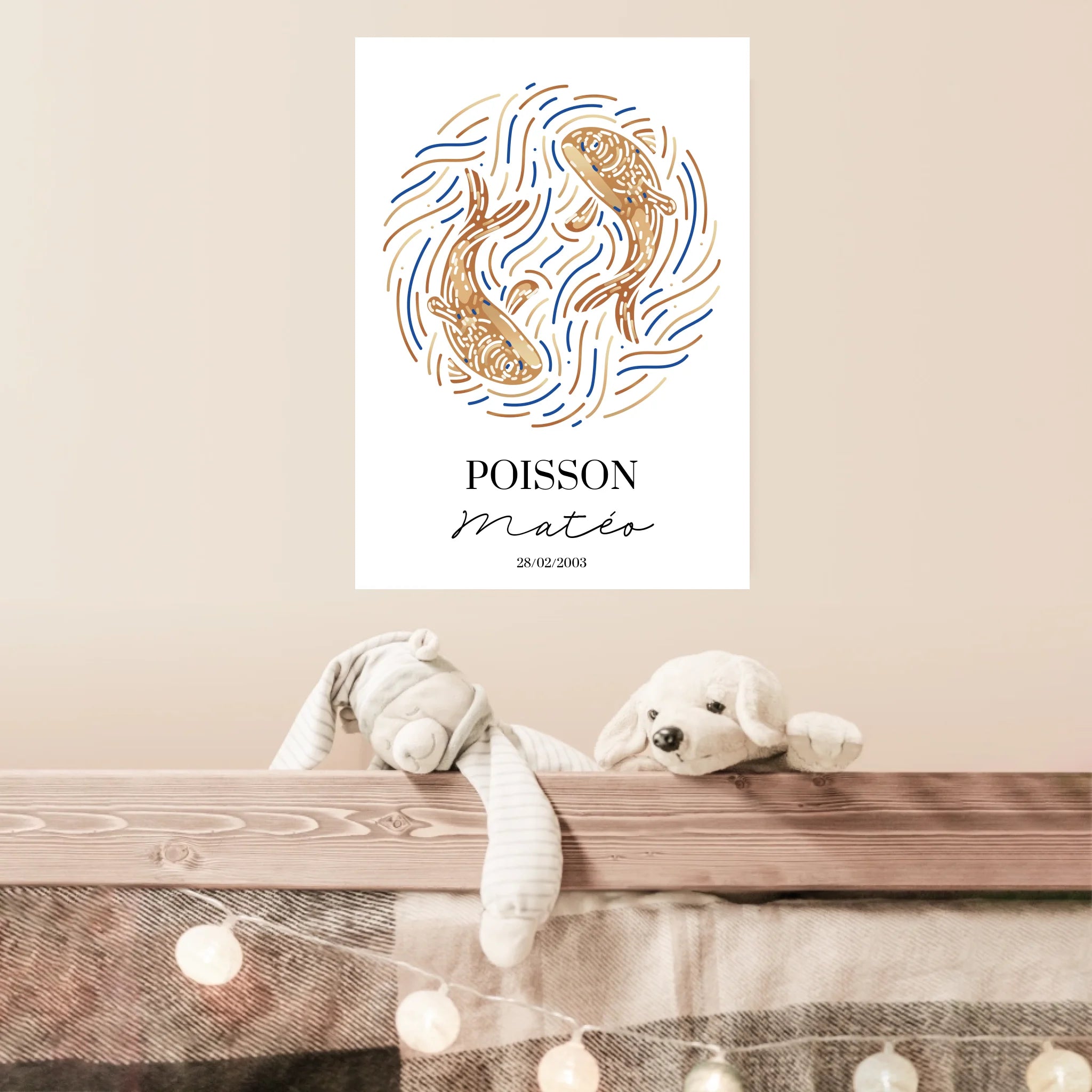 Tableau Personnalisé signe astrologique Poisson
