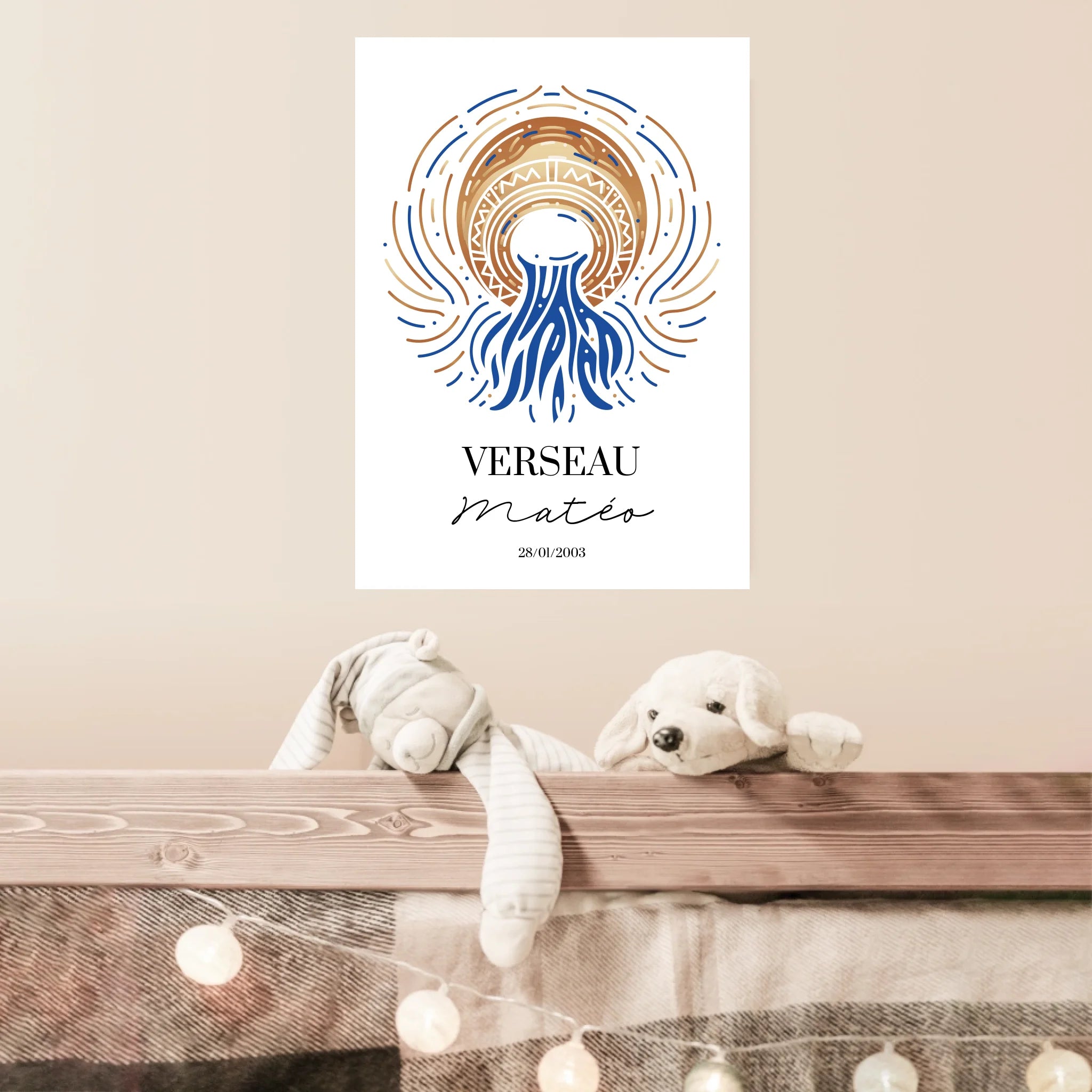 Tableau Personnalisé Signe Astrologique Verseau